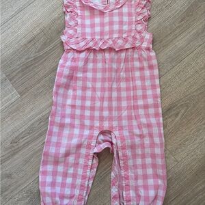 Pink Gingham Baby Romper